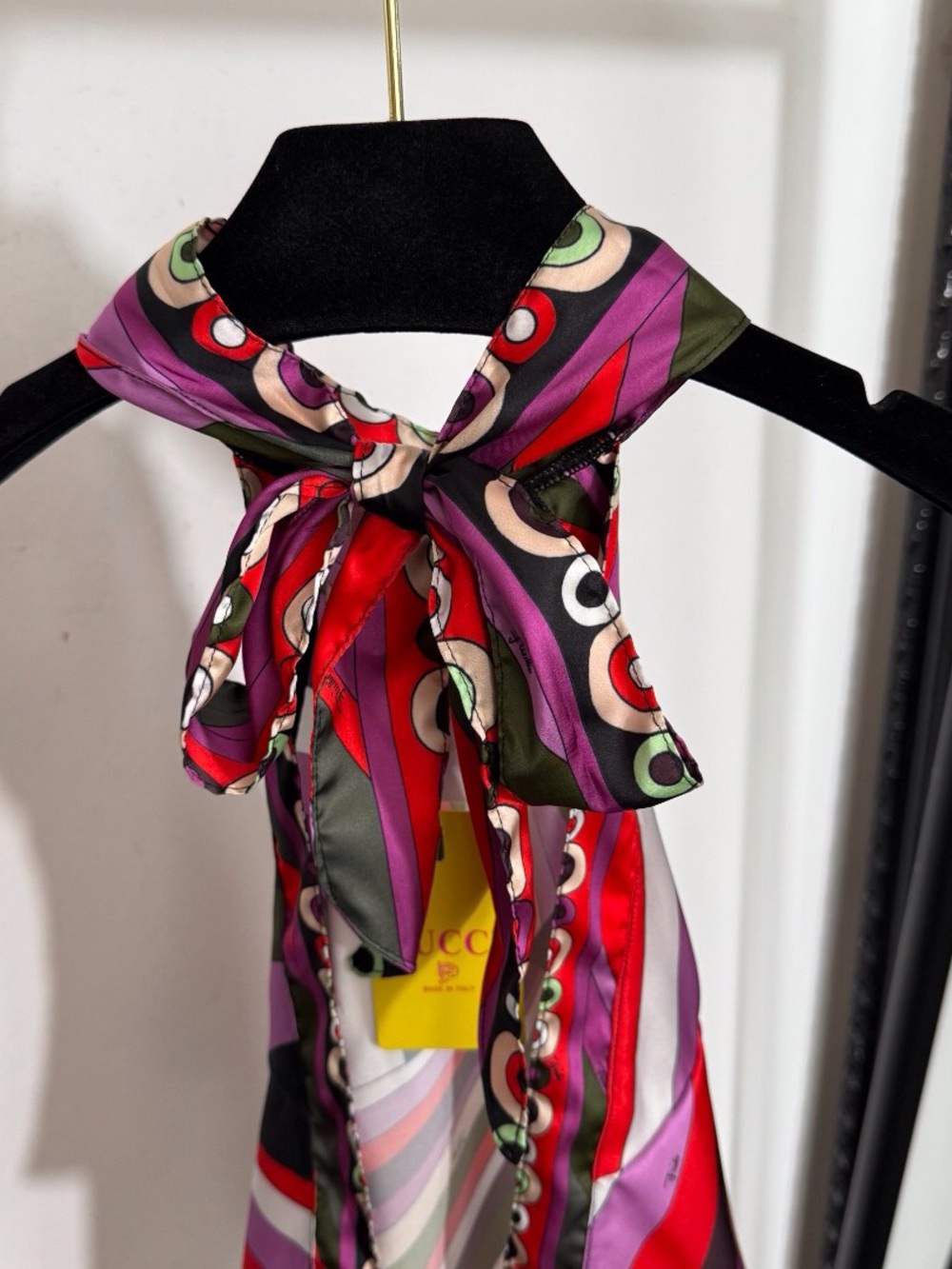 Emilio Pucci Multicolor Striped Halter Silk Scarf Top - Picture 2 of 8